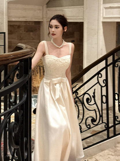 French Style Bowknot  Lace A-line Swing Formal Dress  P676