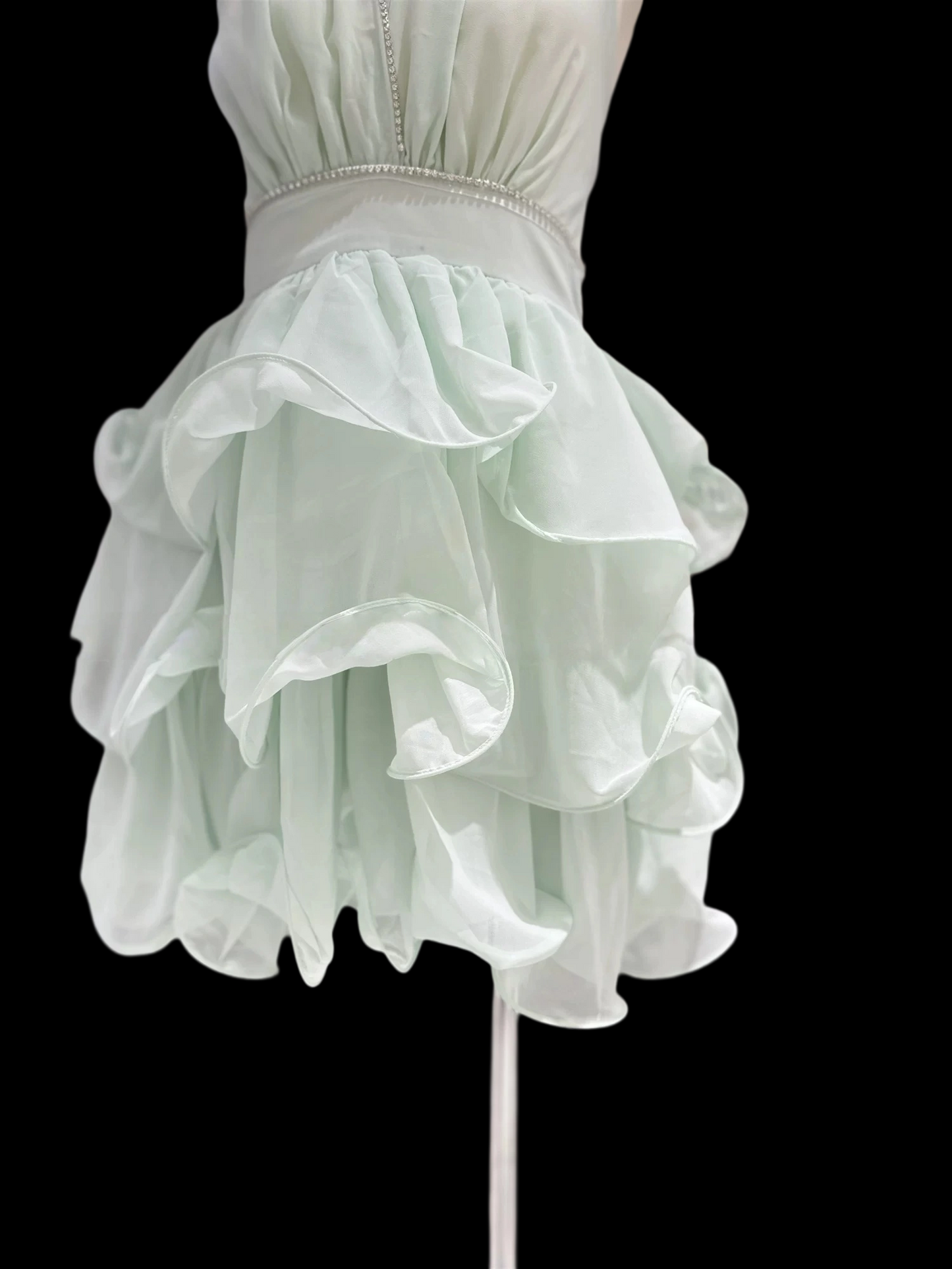 Halter A Line Chiffon Homecoming Dress Ruffled Birthday Dress  P1473