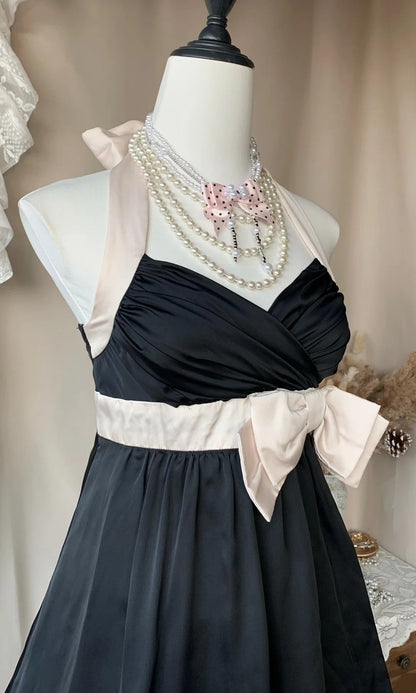 Halter A Line Satin Homecoming Dress Short Party Dress  P1362