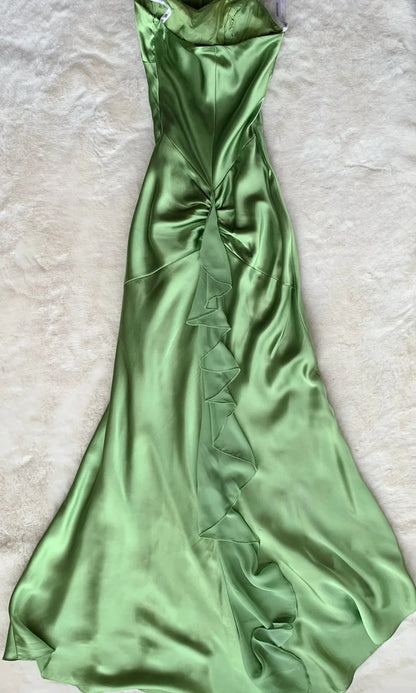 Halter A Line Satin Retro Prom Dress Evening Dress  P1661