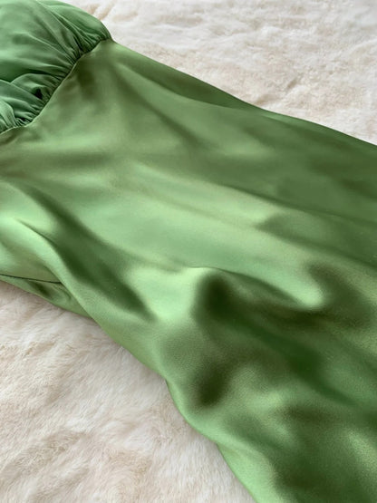 Halter A Line Satin Retro Prom Dress Evening Dress  P1661