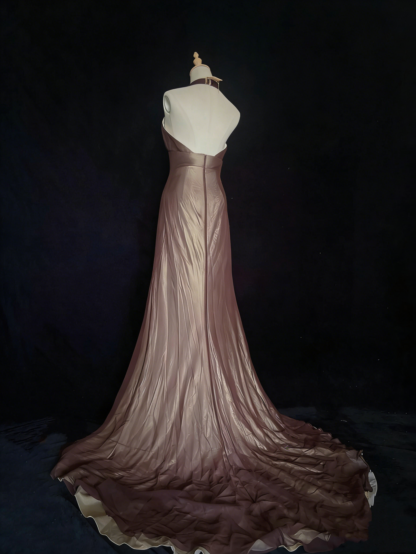 Halter Brown Long Evening Dress Mermaid Formal Dress  P925