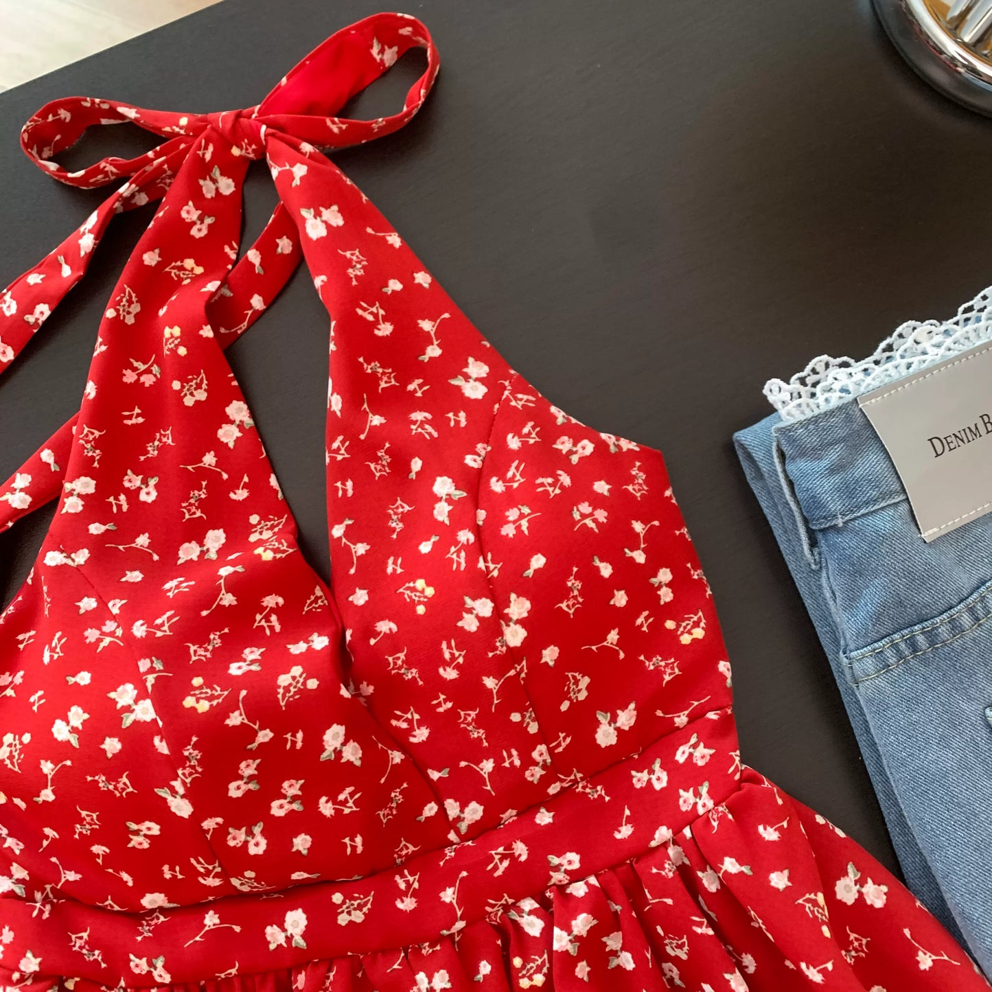 Halter Cute Summer Floral Top    L135