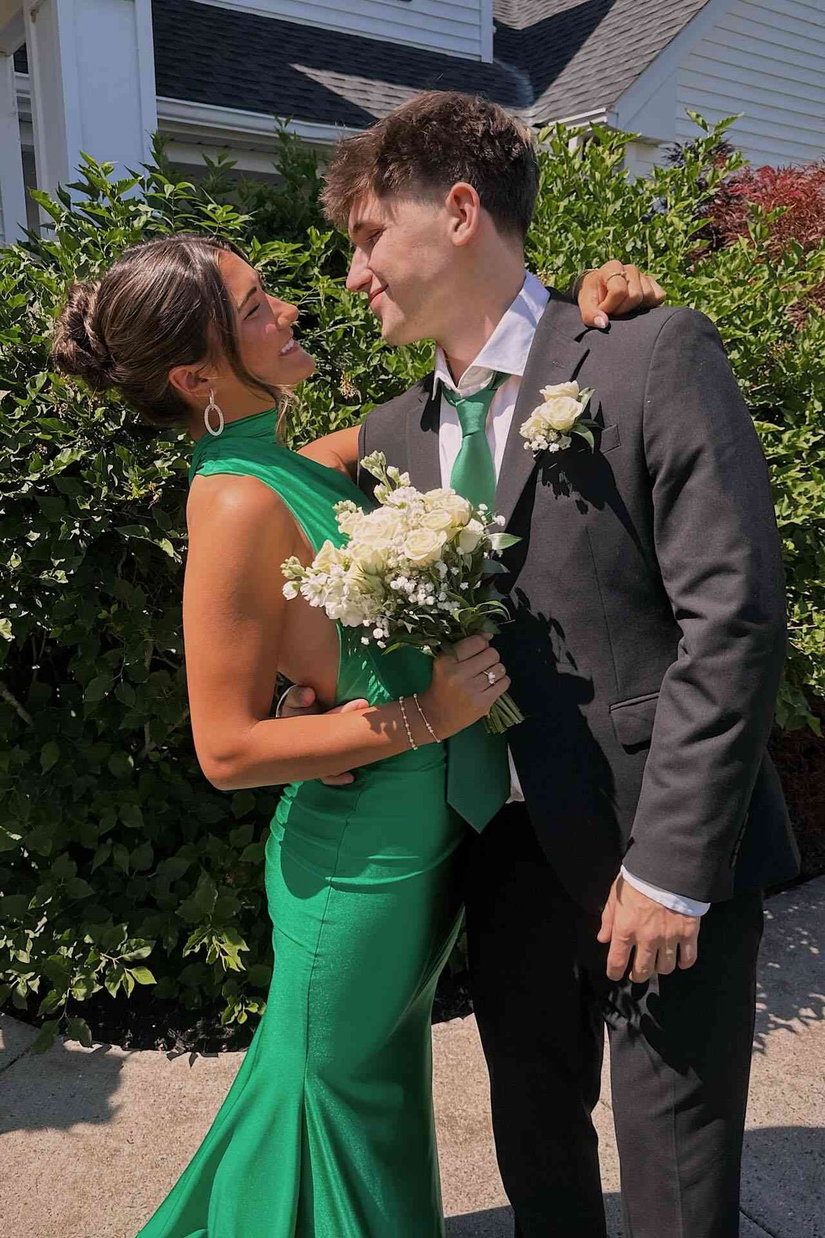 Halter Green Satin Mermaid Prom Dress Open Back Evening Gown  P2464