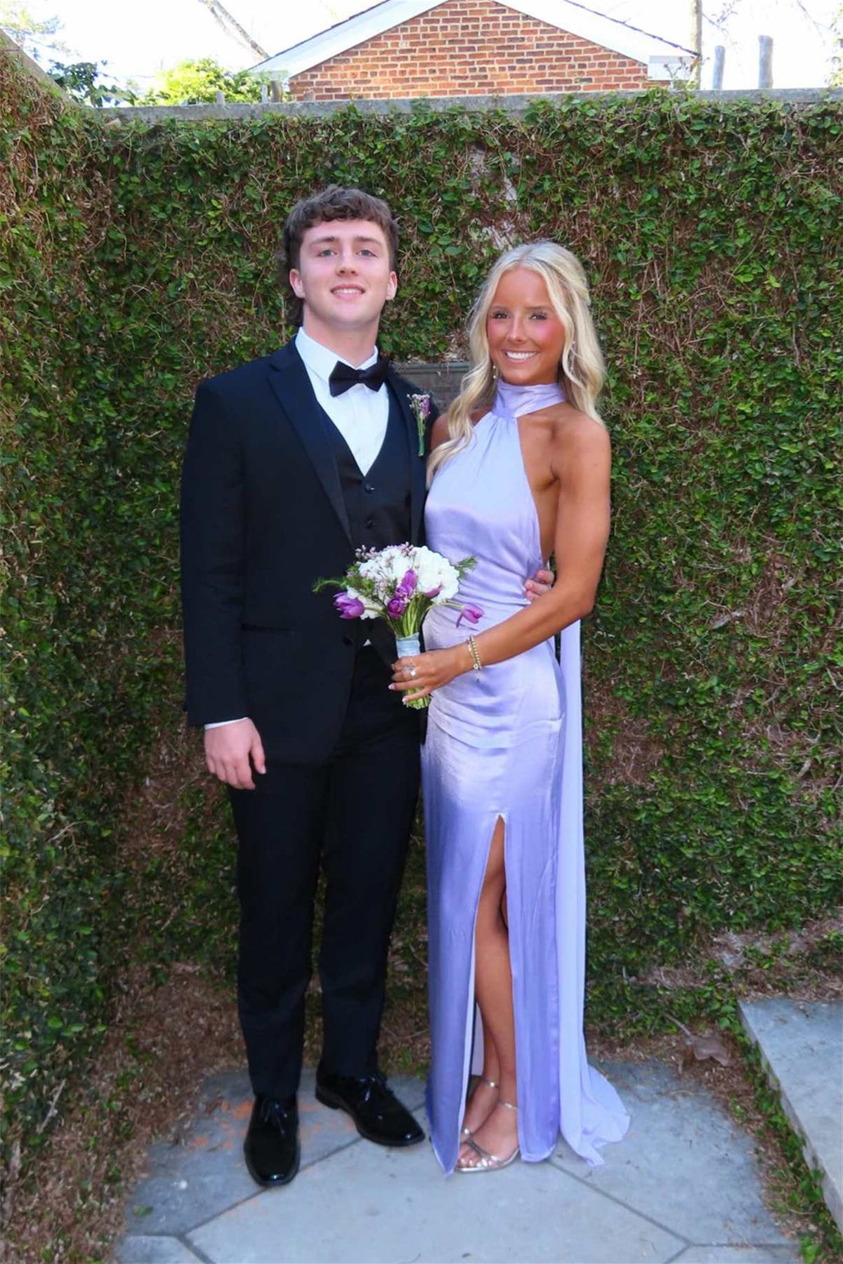 Halter Lilac Backless Long Prom Dress With Train  P2540
