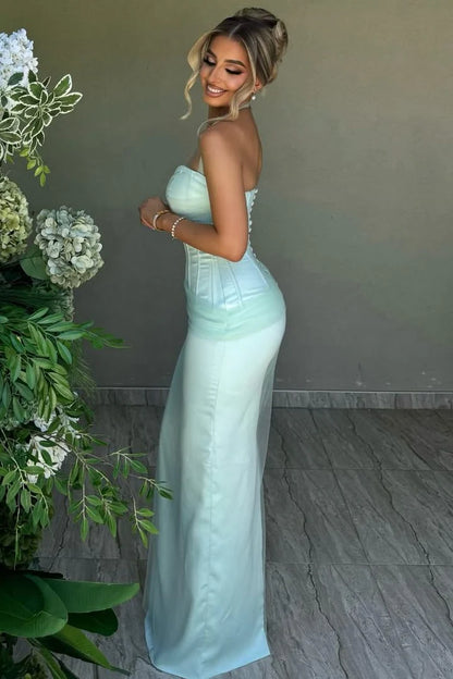 Halter Mint Green Sheath Formal Prom Dress  P991