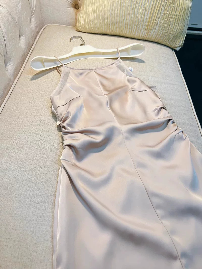 Halter Sheath Satin Homecoming Dress Short Cocktail Dress  P1748