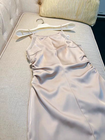 Halter Sheath Satin Homecoming Dress Short Cocktail Dress  P1748