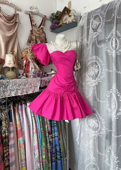 Hot Pink Short Homecoming Dress Short Party Dress  P2035