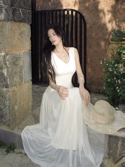 Ivory Chiffon Evening Dress Elegant  Wedding Dress  P1286