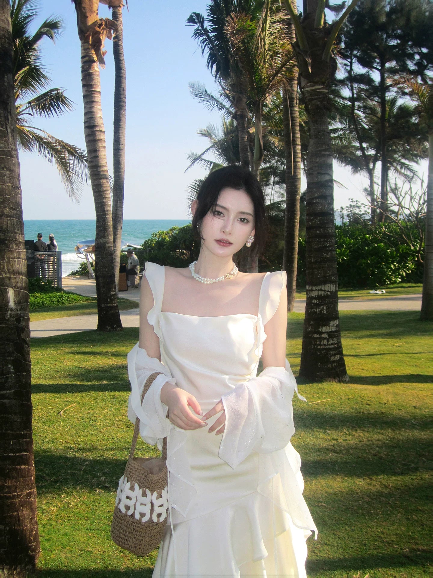 Ivory Layered Graduation Dress Ruffled Birthday Gown  P1522