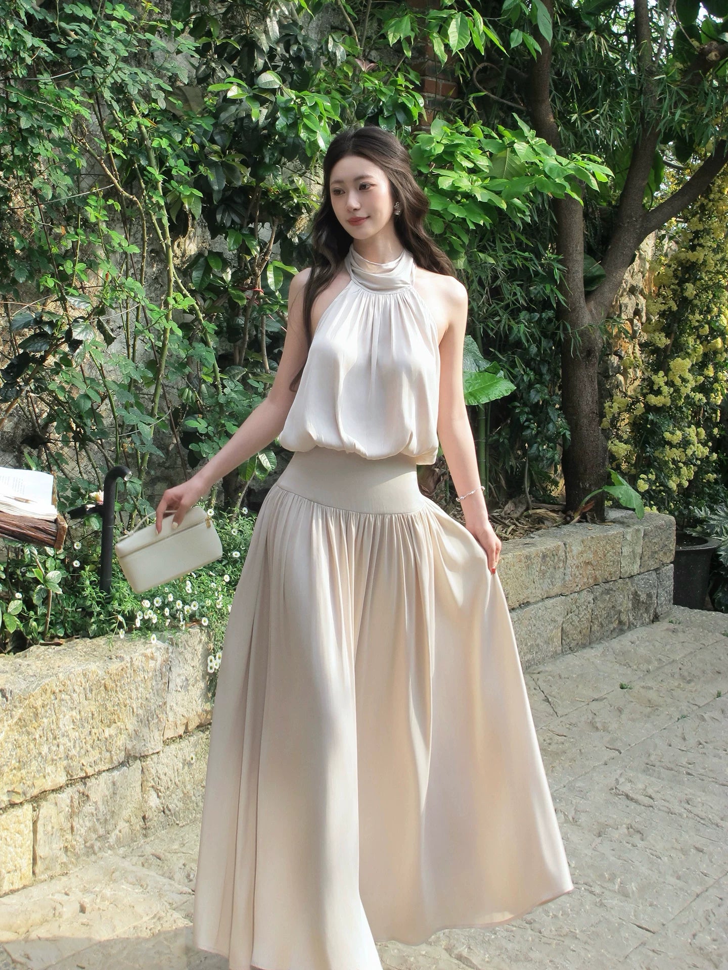 Ivory Mermaid Satin Wedding Dress Elegant Evening Dress  P1282