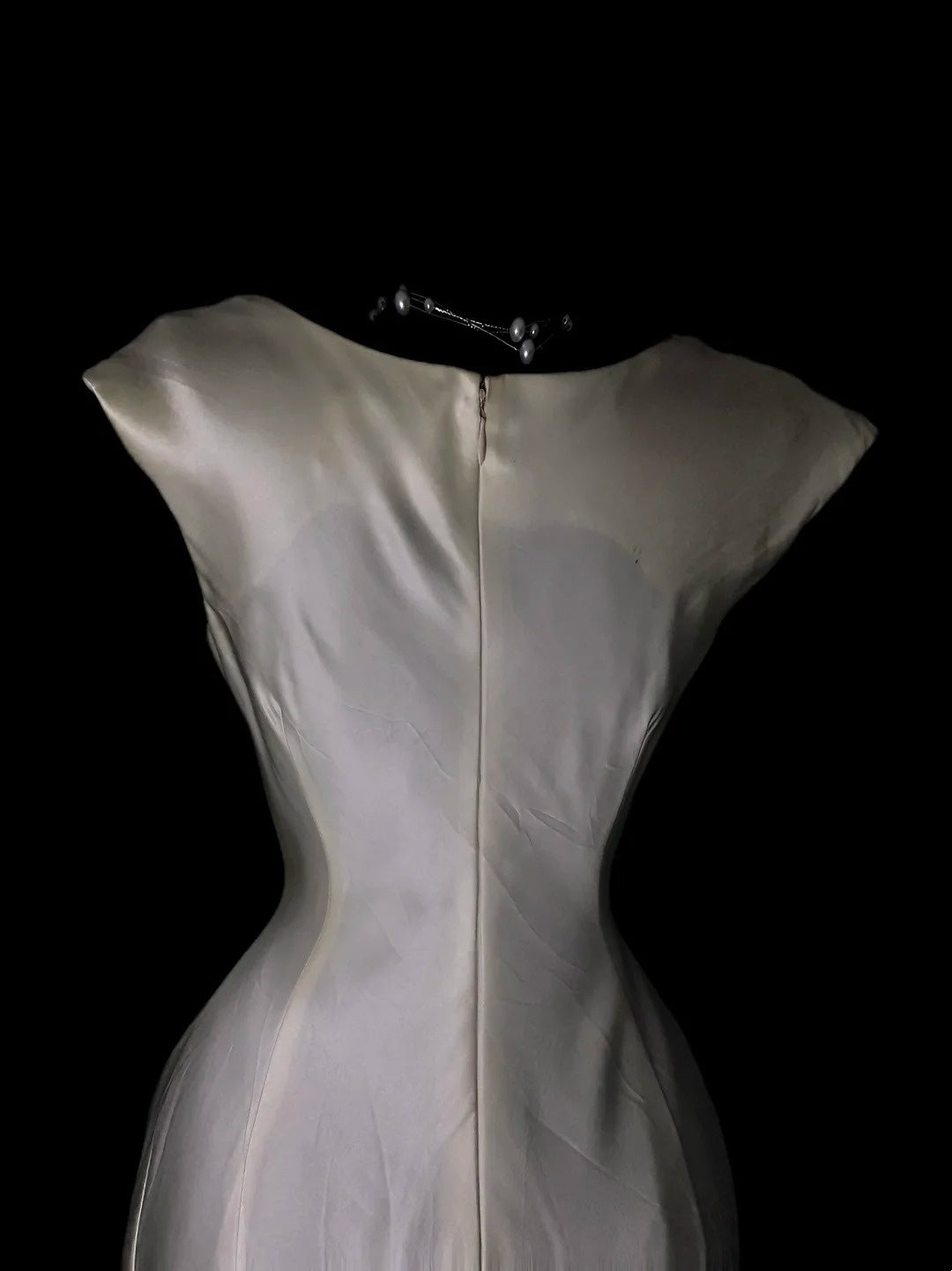 Ivory Satin Mermaid Formal Wedding Dress Elegant Evening Dress  P1731
