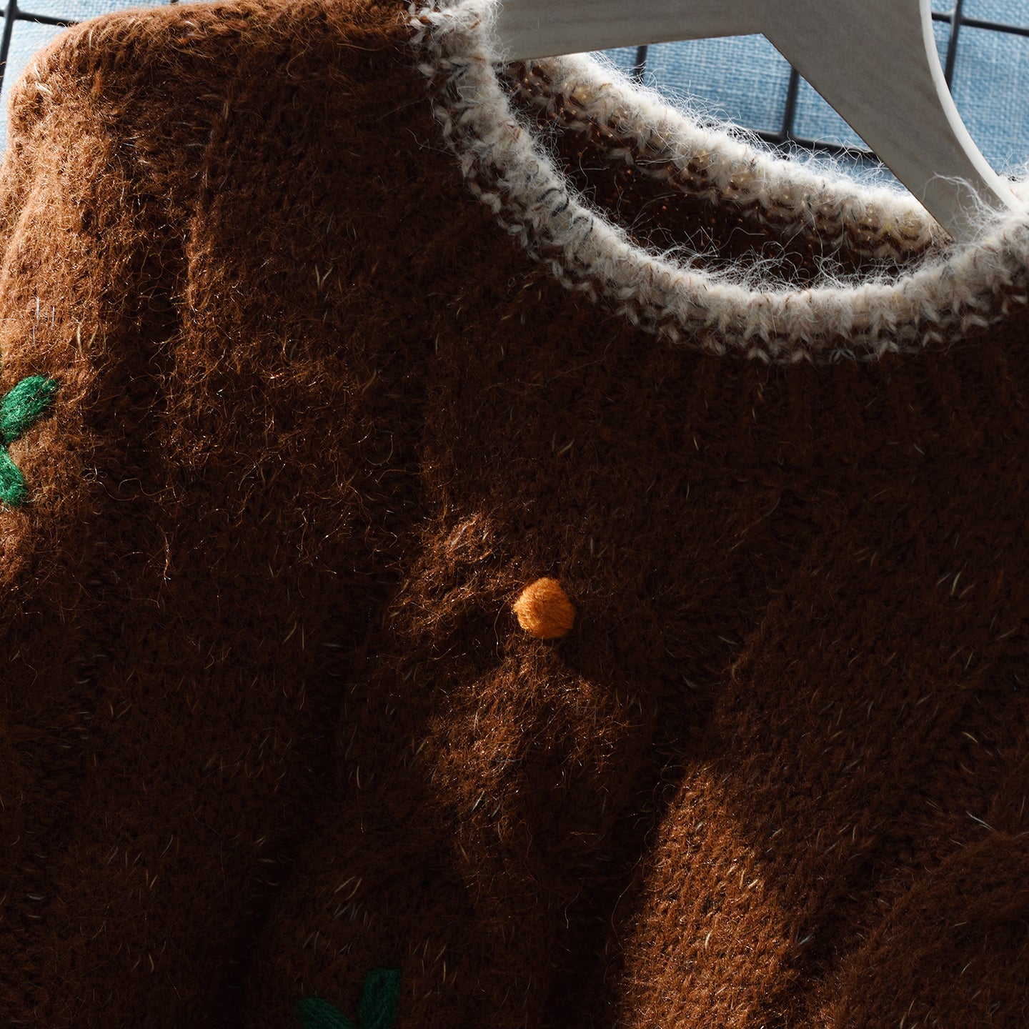 Women  Loose 3D Decorated Crew Neck Sweate  Sweet Knitted Top for Autumn L15
