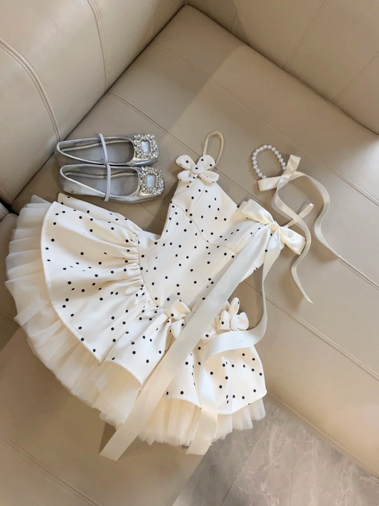 Polka Dot Puffy Princess Tulle  Short Birthday Dress L21