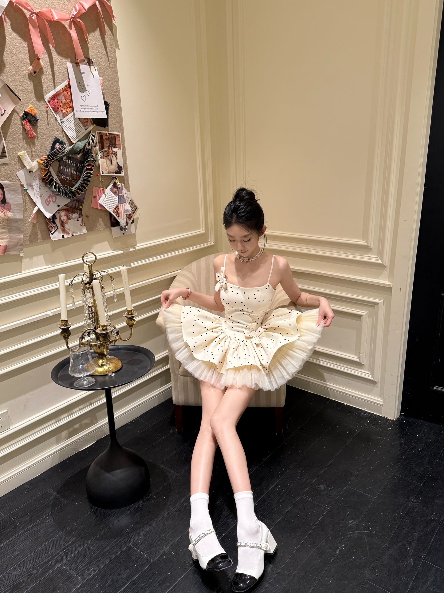 Polka Dot Puffy Princess Tulle  Short Birthday Dress L21