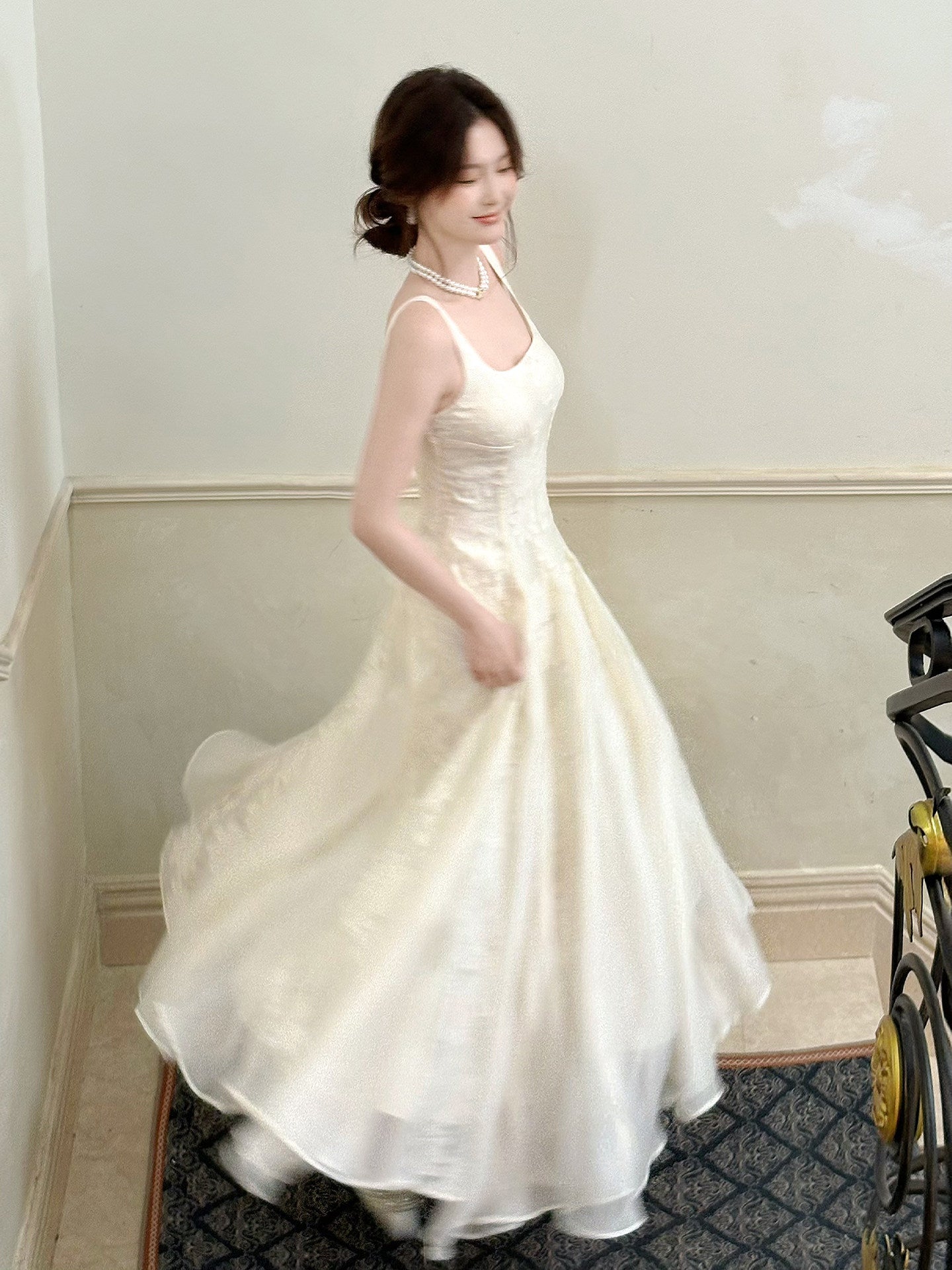 Square Neck A Line Prom Dress Lace Evening Dress Birthday Outfit  L28