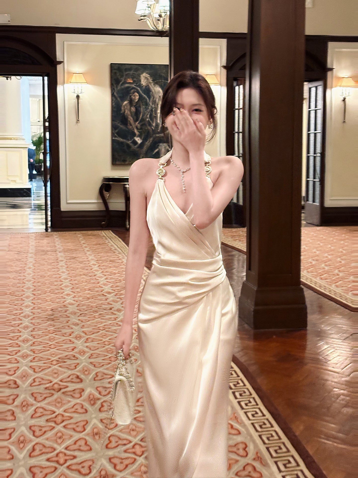 V Neck Evening Dress Formal Party Dress Birthday Dress L7