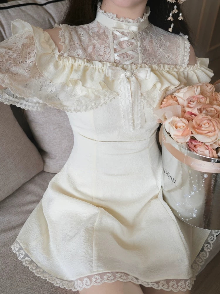 Lace Short Birthday Dress A Line Sweet Birthday Outfit  L161