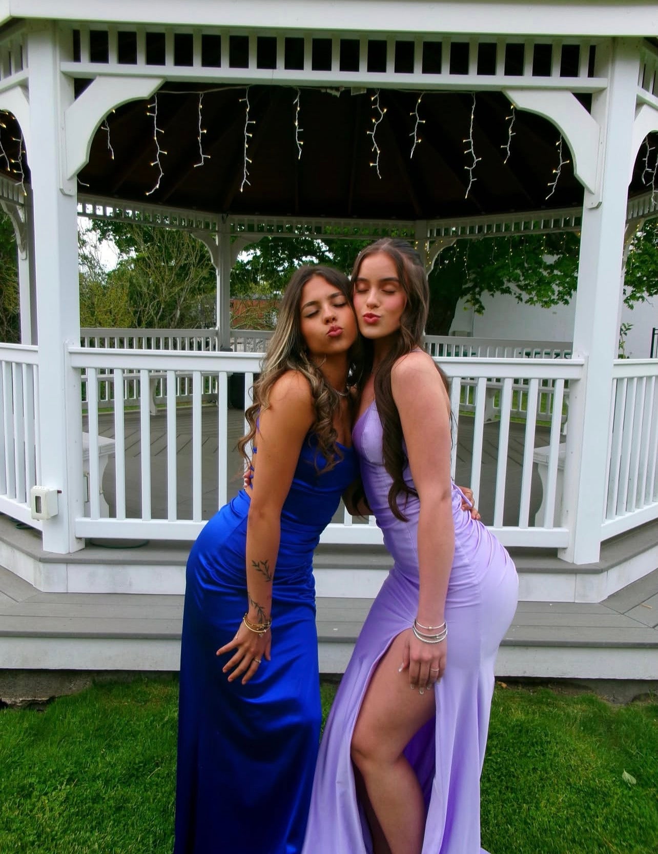 Mermaid Lilac Satin Prom Dress With Slit  P1605