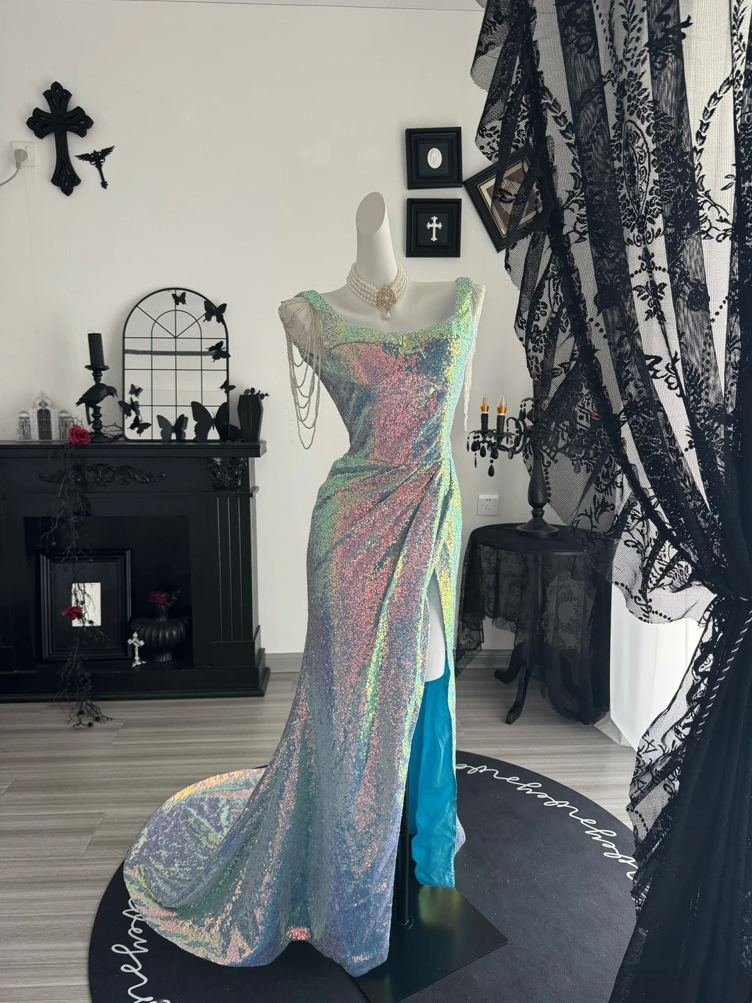 Mermaid Sequins Formal Prom Dress Sparkle Evening Gowns   P1989