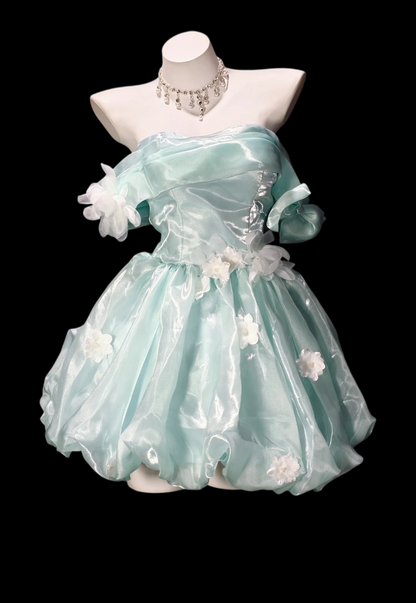 Off The Shoulder A Line Birthday Dress Short Homecoming Dress  P2173
