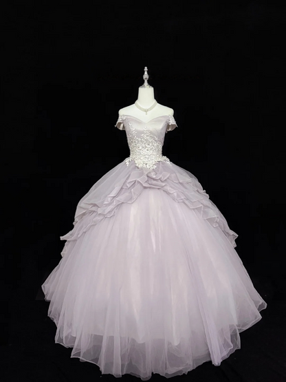 Off The Shoulder A Line Lilac Prom Dress Sweet 16 Birthday Gown  P1166