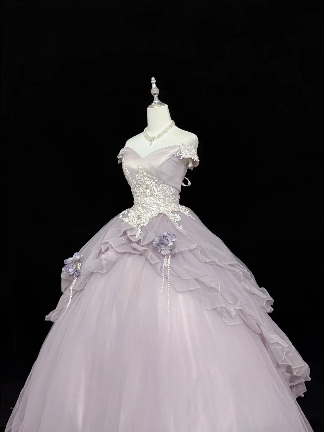 Off The Shoulder A Line Lilac Prom Dress Sweet 16 Birthday Gown  P1166