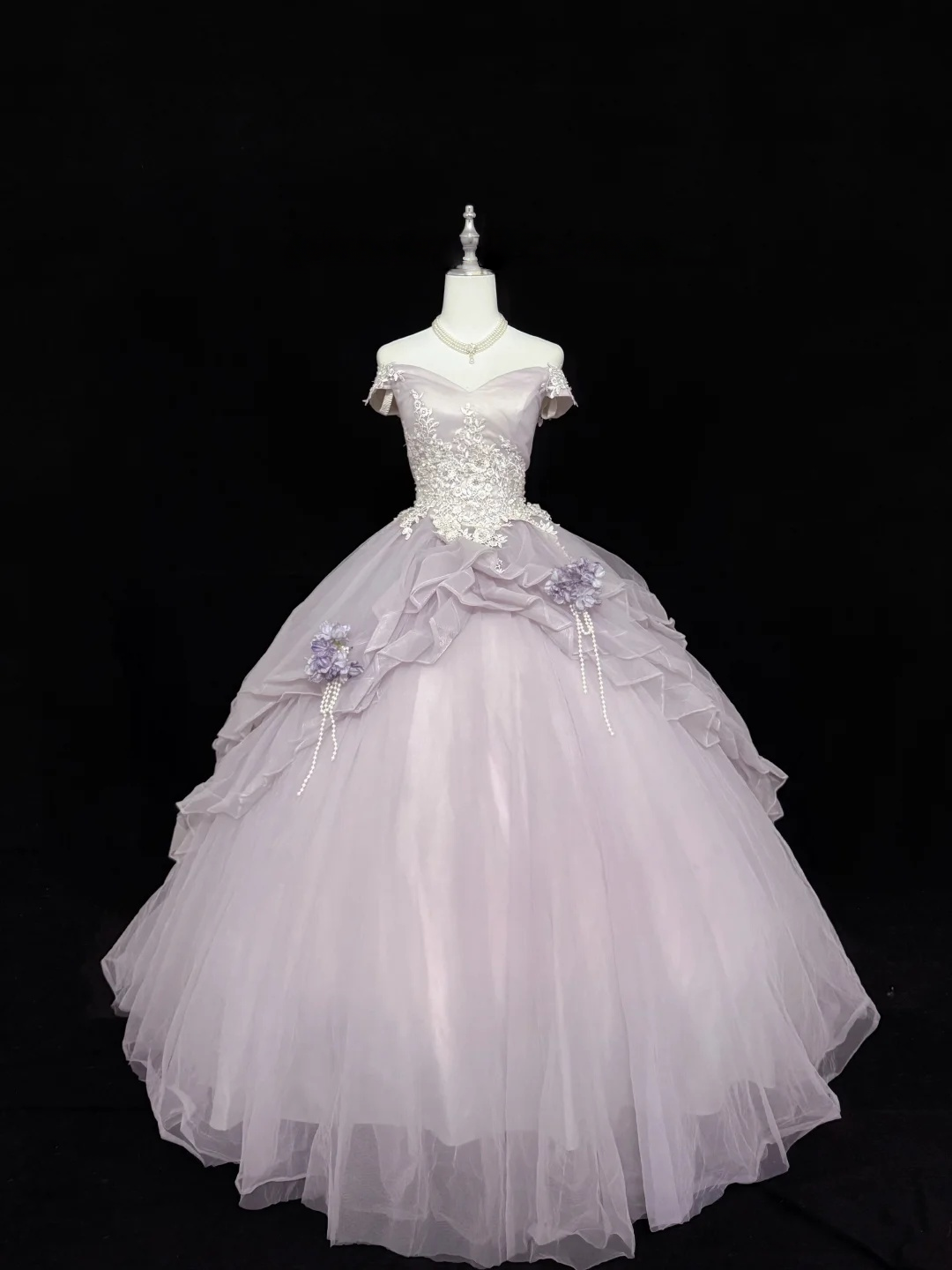 Off The Shoulder A Line Lilac Prom Dress Sweet 16 Birthday Gown  P1166