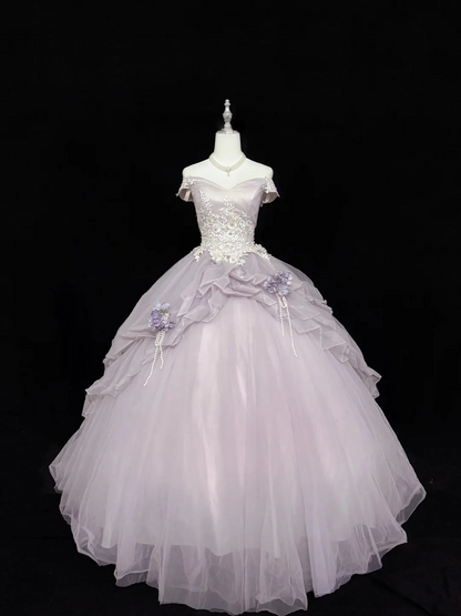 Off The Shoulder A Line Lilac Prom Dress Sweet 16 Birthday Gown  P1166