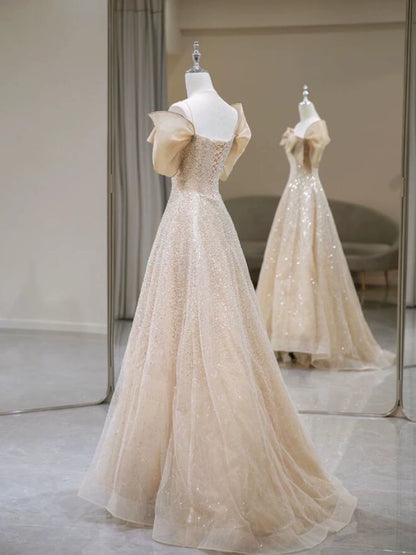 Off The Shoulder A Line Sequin Prom Dress Sweet Birthday Dress  P1230