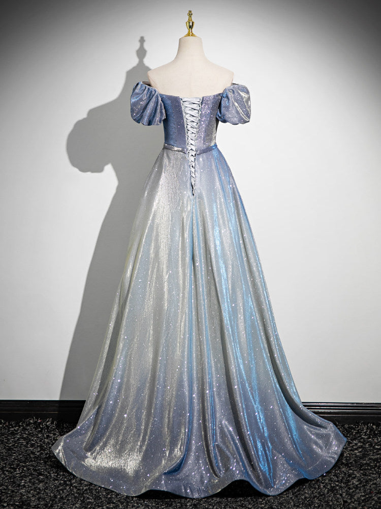 Off The Shoulder A Line Sparkle Prom Dress Sweet Birthday Dress  P1235