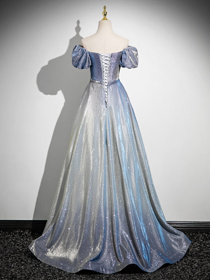 Off The Shoulder A Line Sparkle Prom Dress Sweet Birthday Dress  P1235
