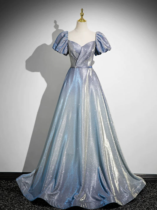 Off The Shoulder A Line Sparkle Prom Dress Sweet Birthday Dress  P1235