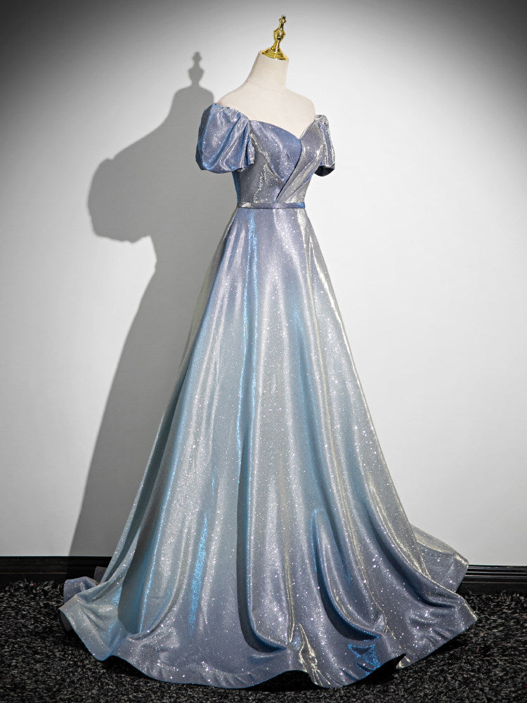 Off The Shoulder A Line Sparkle Prom Dress Sweet Birthday Dress  P1235