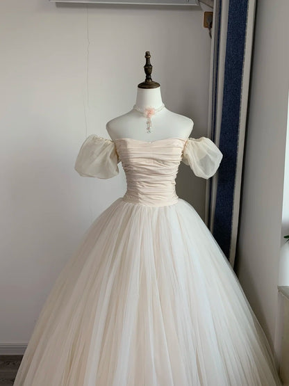 Off The Shoulder A Line Tulle Formal Prom Dress Birthday Dress   P1787