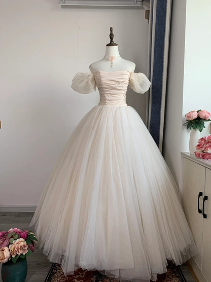 Off The Shoulder A Line Tulle Formal Prom Dress Birthday Dress   P1787