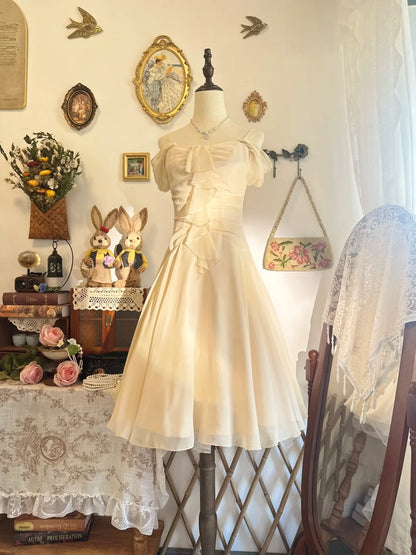 Off The Shoulder Apricot Birthday Dress Ruffled Homecoming Dress   P2141