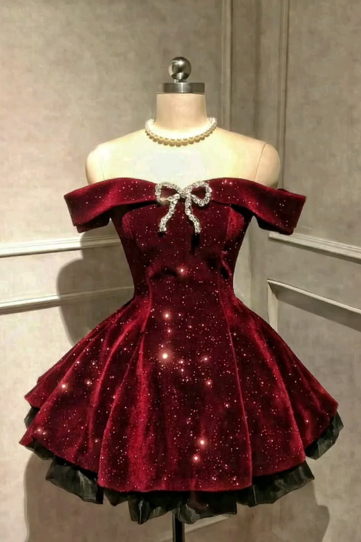 Off The Shoulder Burgundy Homecoming Dress Velvet Birthday Dress P1667