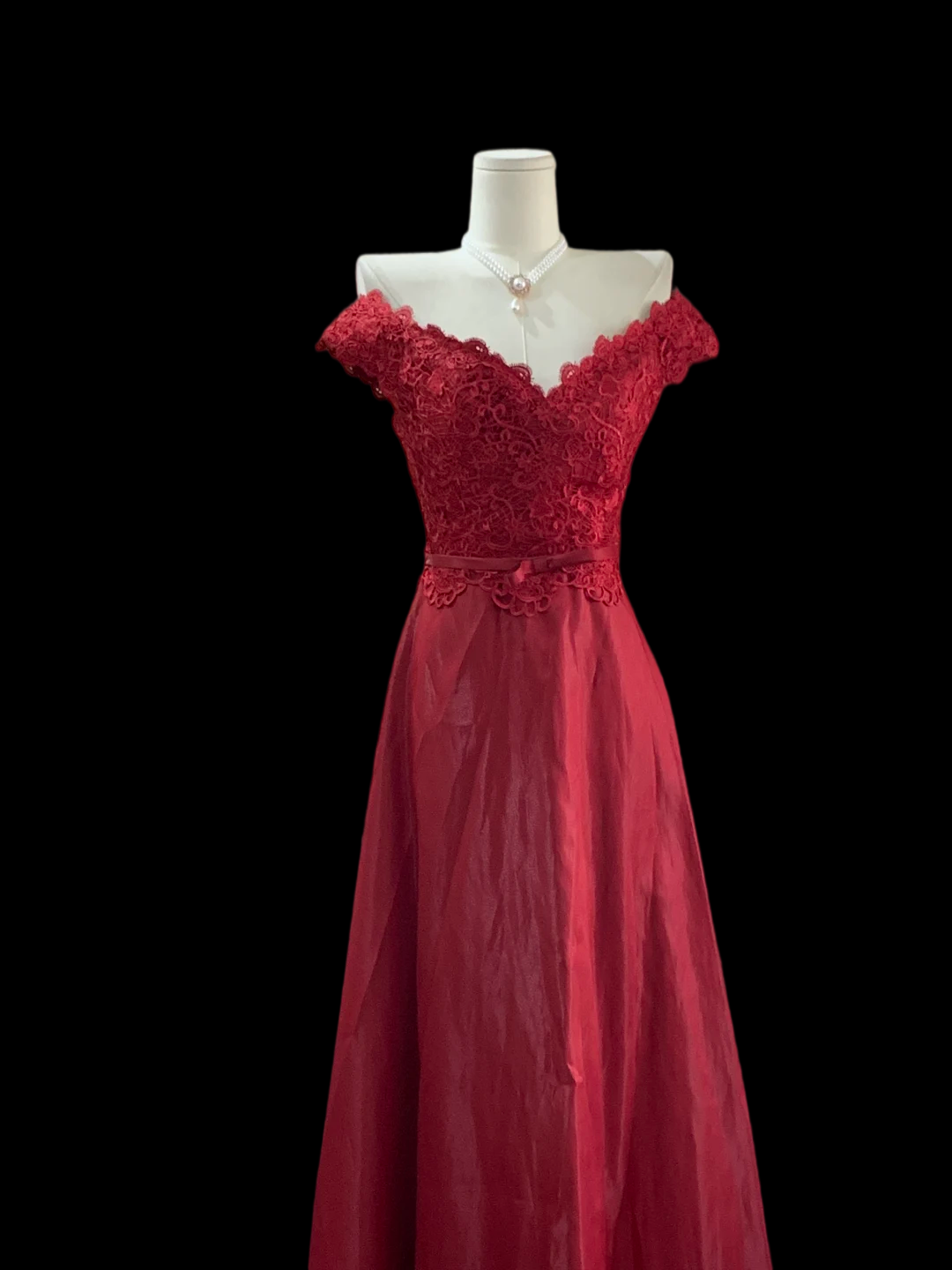 Off The Shoulder Red A Line Prom Dress  P801