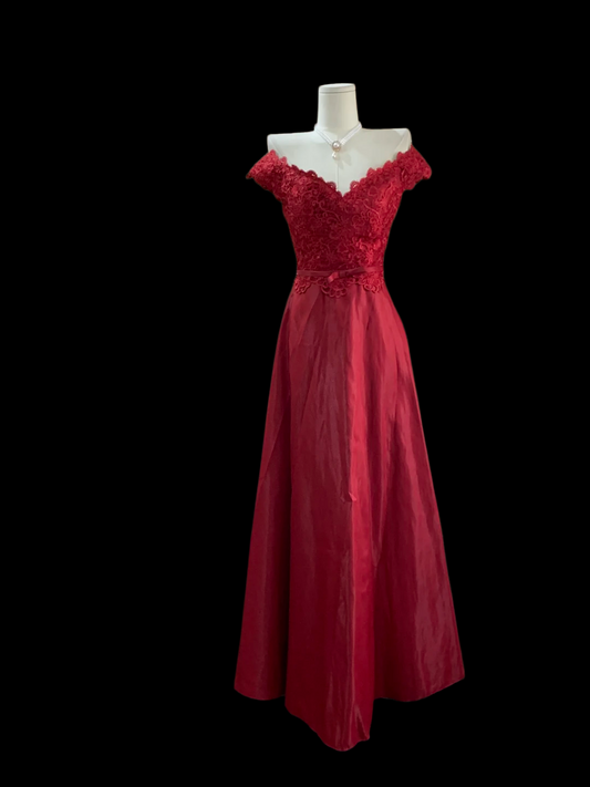 Off The Shoulder Red A Line Prom Dress  P801