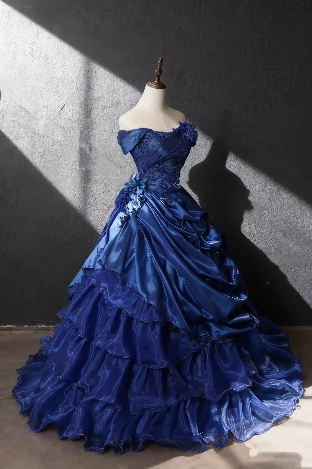 Off The Shoulder Royal Blue Ball Gown Quinceanera Dresses Sweet Birthday Dress  P1202