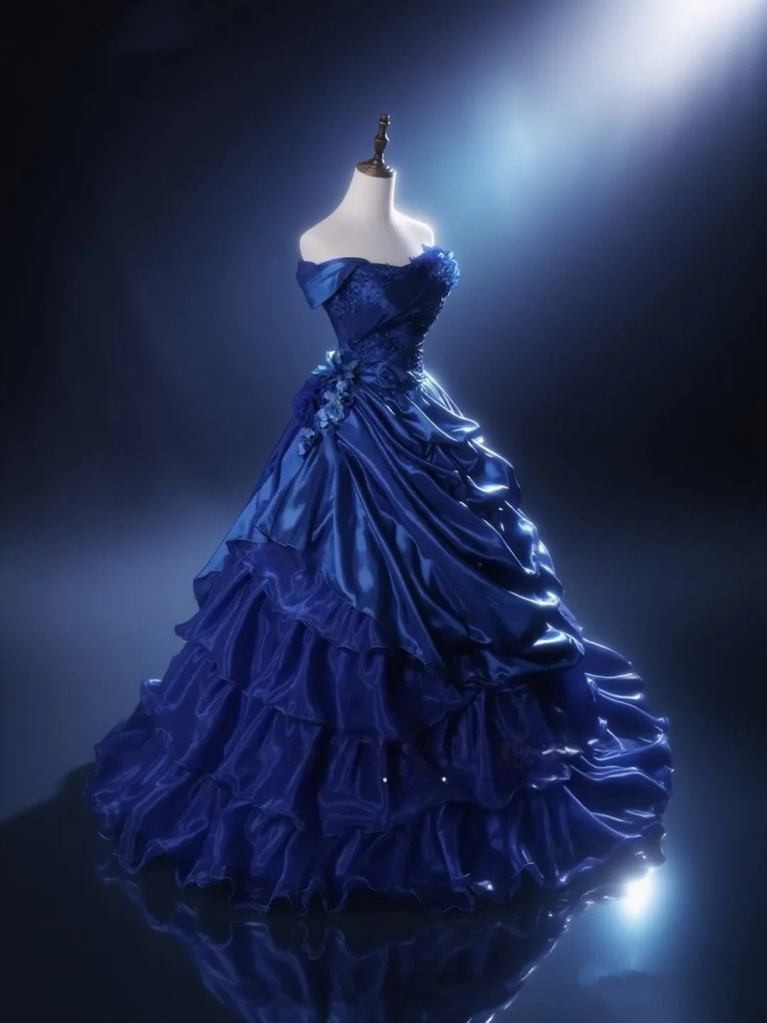 Off The Shoulder Royal Blue Ball Gown Quinceanera Dresses Sweet Birthday Dress  P1202