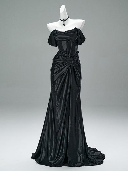 Off The Shoulder Satin Formal Prom Dress Birthday Dress   P1183