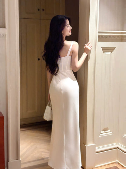 Off The Shoulder Satin Mermaid Prom Dress Elegant Evening Gown  P1615