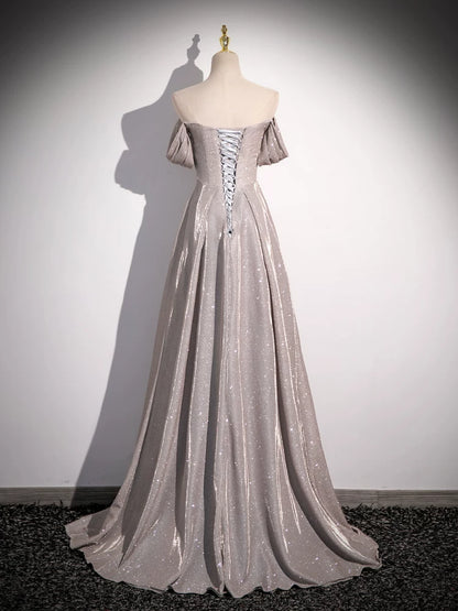 Off The Shoulder Sparkle Formal Prom Dress A Line Evening Dress  P1268