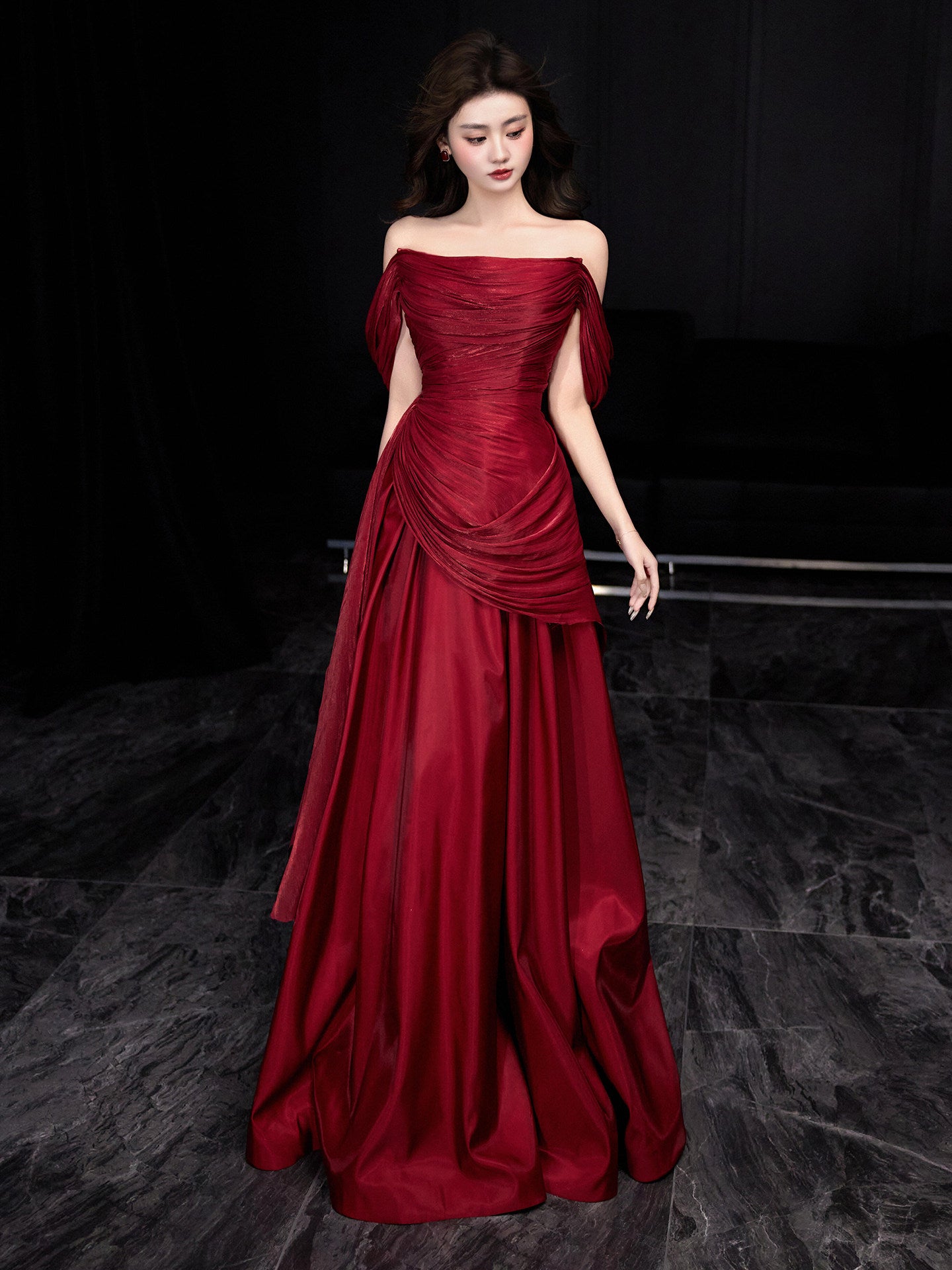 Off The Shoulder A Line Long Prom Dress Formal Evening Gown  P788