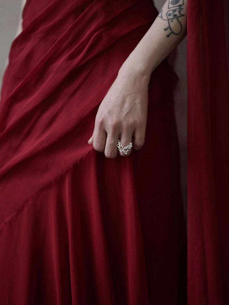 One Shoulder Burgundy Chiffon Evening Dress Formal  Birthday Gown  P786