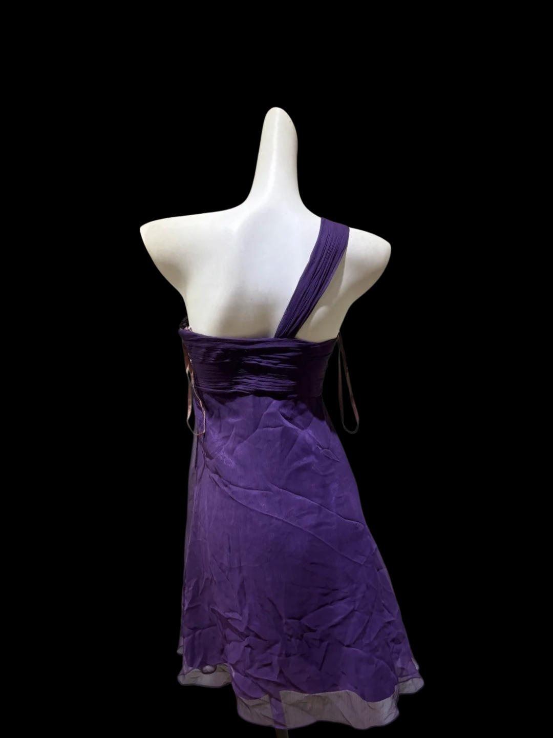 One Shoulder Purple Chiffon Homecoming Dress Retro Short Dress  P1982