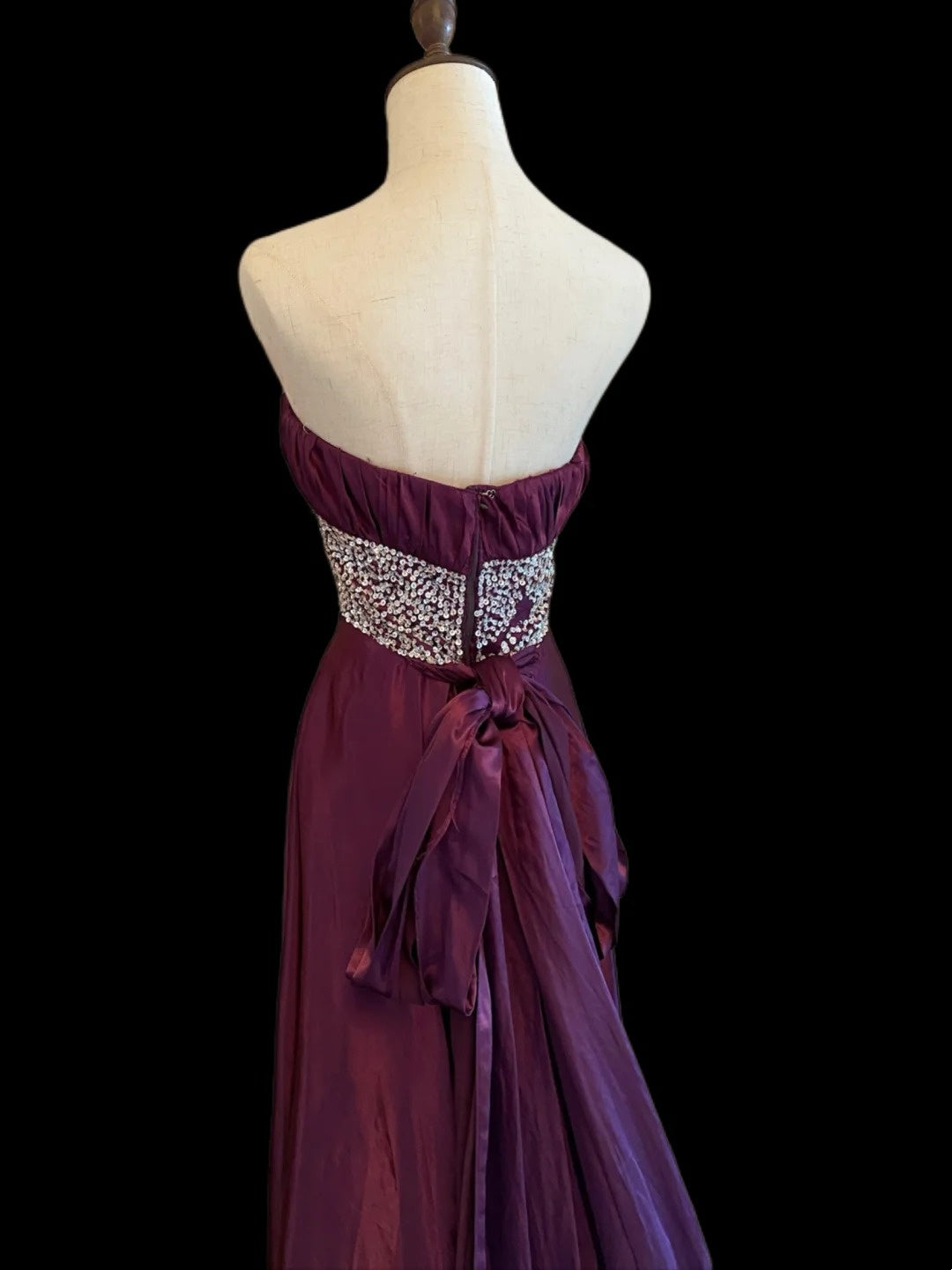 One Shoulder Purple Evening Dress A Line Satin Prom Dress  P1671